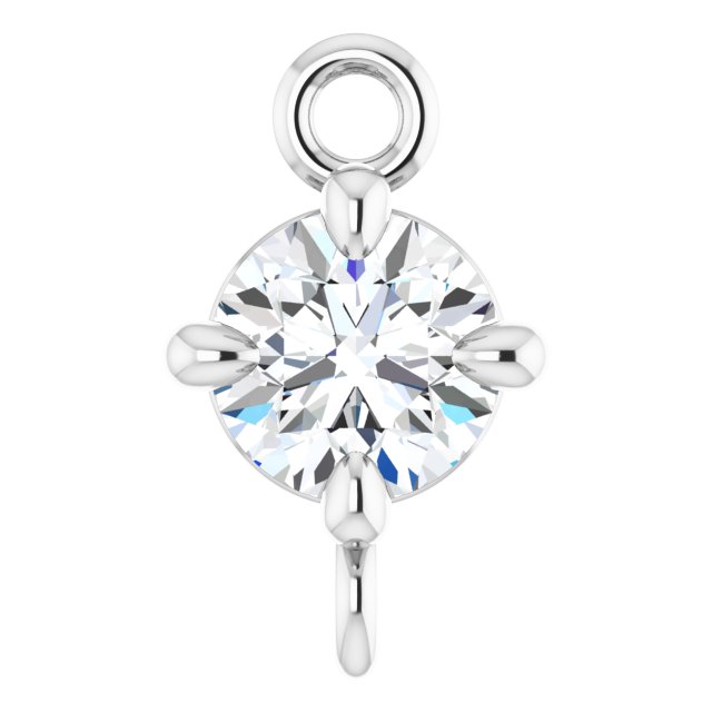 1/6 CT Natural Diamond 4-Prong Link, 4.6 mm x 7.7 mm