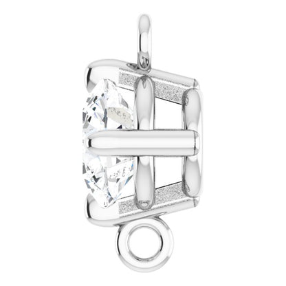 14K Platinum 3/8 CT Natural Diamond 4-Prong Link