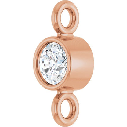 .06 CT Lab-Grown Diamond Bezel-Set Link, 3.11 mm x 7.42 mm