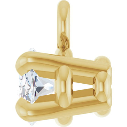 1/4 CT Natural Diamond 4-Prong Claw Dangle