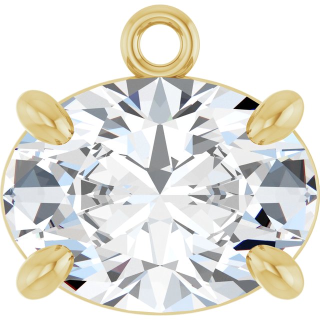 1 CT Natural Diamond 4-Prong Claw Dangle