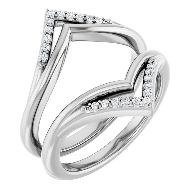 1/10 CTW Natural Diamond Double Row Ring Guard