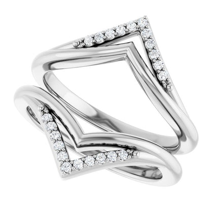 1/10 CTW Natural Diamond Double Row Ring Guard