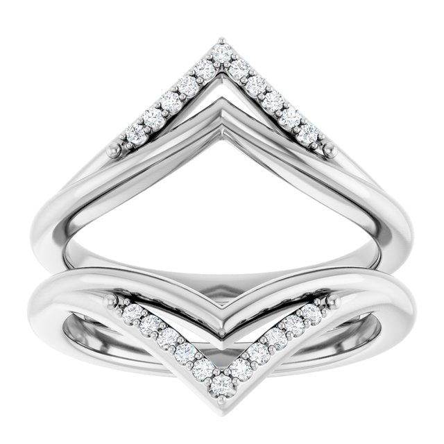 1/10 CTW Natural Diamond Double Row Ring Guard