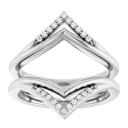 1/10 CTW Natural Diamond Double Row Ring Guard