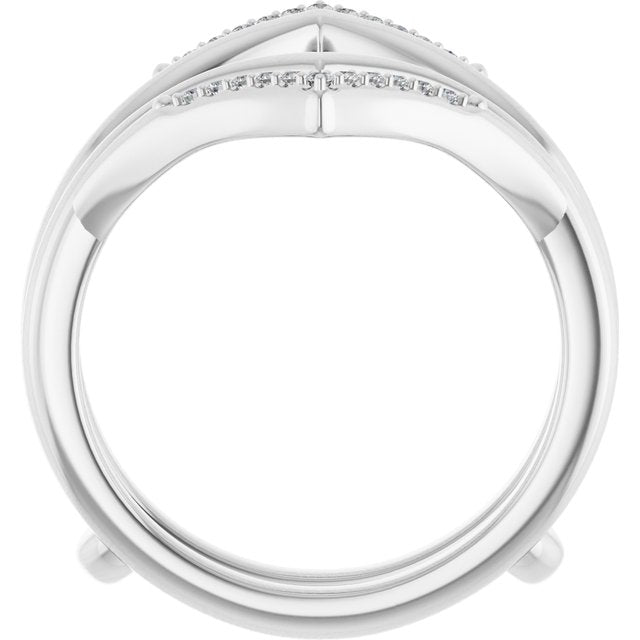 1/10 CTW Natural Diamond Double Row Ring Guard
