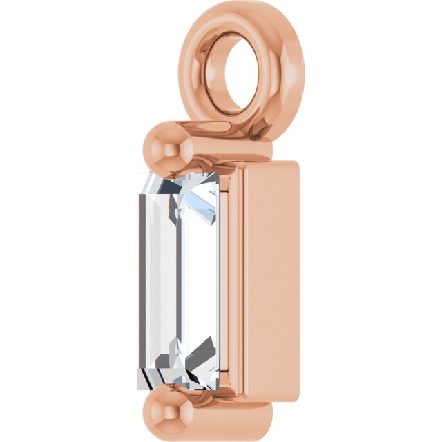 14K Rose Gold .06 CTW Natural Diamond 2-Prong Dangle