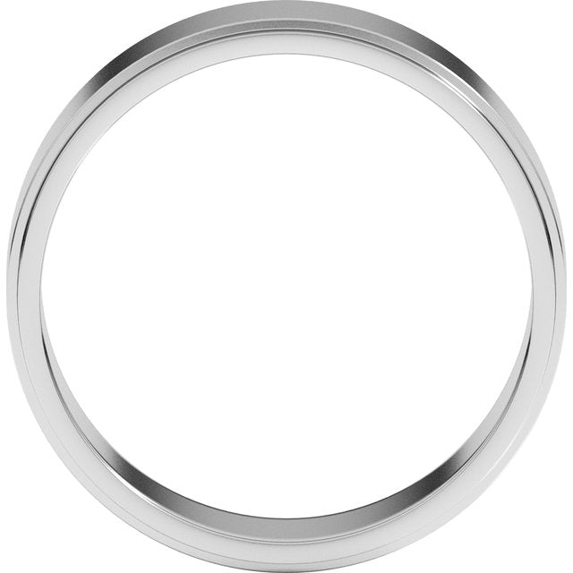 14K White Gold Stepped-Edge Flat Band