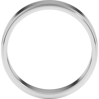 14K White Gold Stepped-Edge Flat Band