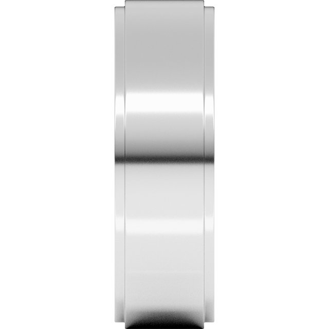 14K White Gold Stepped-Edge Flat Band