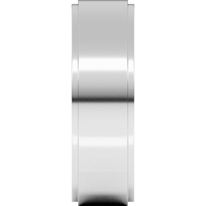 14K White Gold Stepped-Edge Flat Band