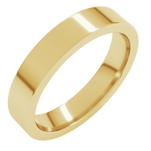 14K Yellow Gold Comfort-Fit Flat Band, 14 mm