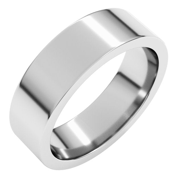 18K Palladium White Gold Comfort-Fit Flat Band