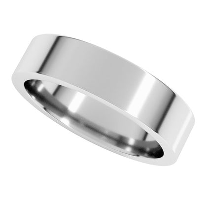 18K Palladium White Gold Comfort-Fit Flat Band