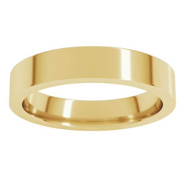 14K Yellow Gold Comfort-Fit Flat Band, 14 mm