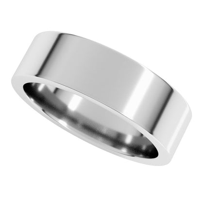 18K Palladium White Gold Comfort-Fit Flat Band