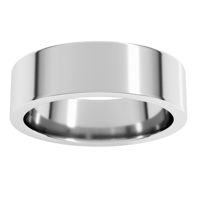 18K Palladium White Gold Comfort-Fit Flat Band