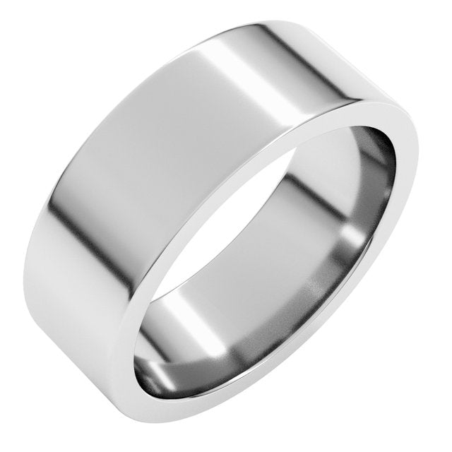 14K White Gold Comfort-Fit Flat Band