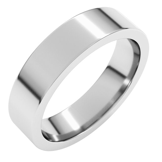18K Palladium White Gold Comfort-Fit Flat Band