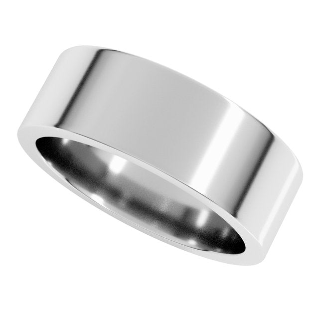 14K White Gold Comfort-Fit Flat Band