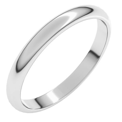 18K Palladium White Gold Half Round Band