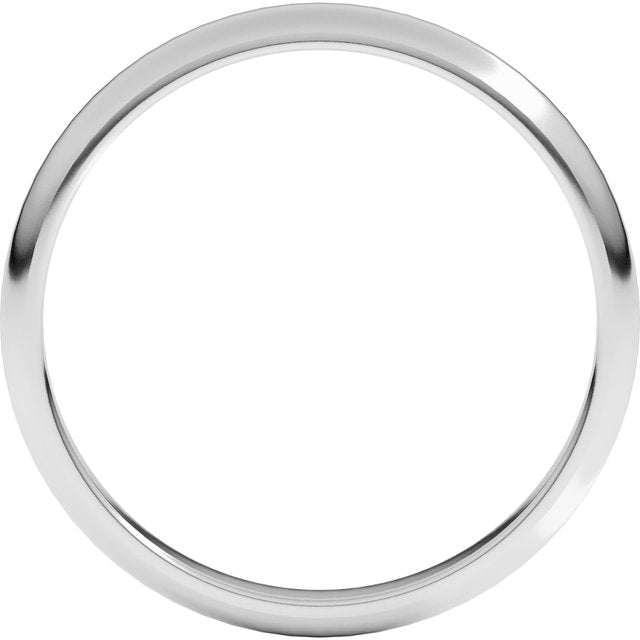 18K Palladium White Gold Half Round Band