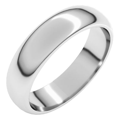18K Palladium White Gold Half Round Band