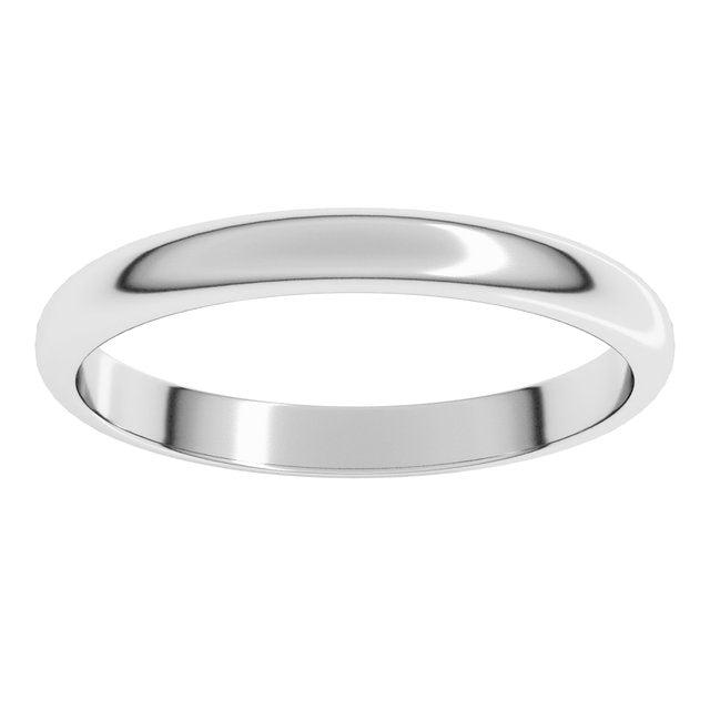18K Palladium White Gold Half Round Band