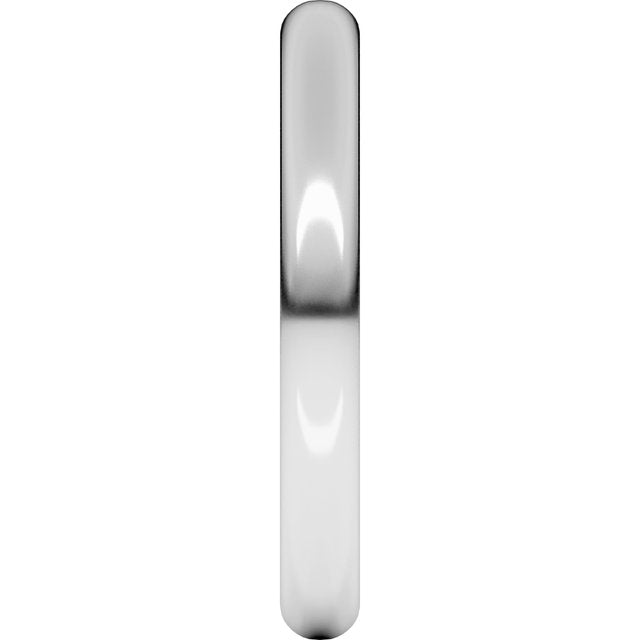 18K Palladium White Gold Half Round Band