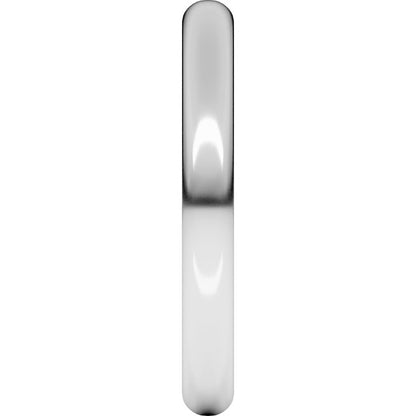 18K Palladium White Gold Half Round Band