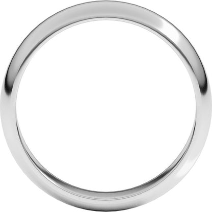 18K Palladium White Gold Half Round Band