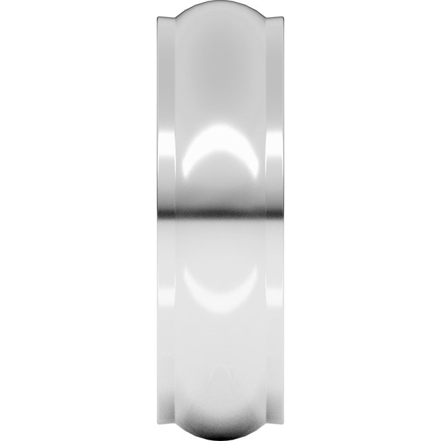 Sterling Silver Stepped-Edge Half Round Band
