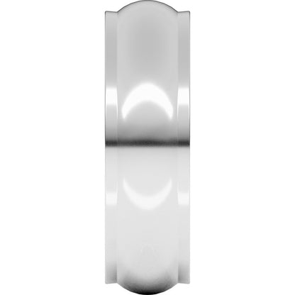 Sterling Silver Stepped-Edge Half Round Band