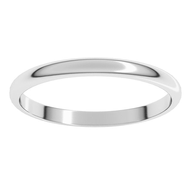 14K X1 White Gold Lightweight Half Round Band