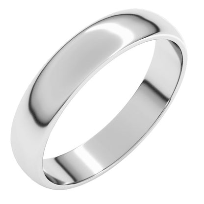 14K X1 White Gold Lightweight Half Round Band