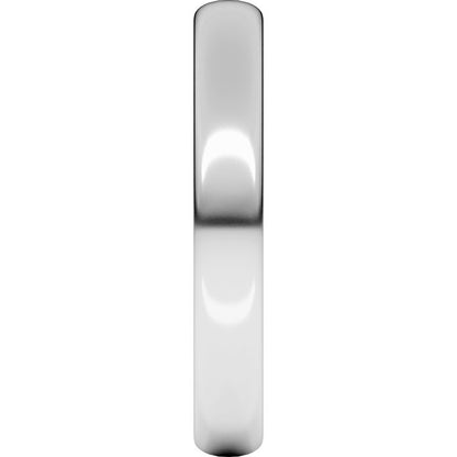 14K X1 White Gold Lightweight Half Round Band