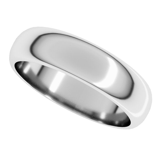 18K Palladium White Gold Half Round Band