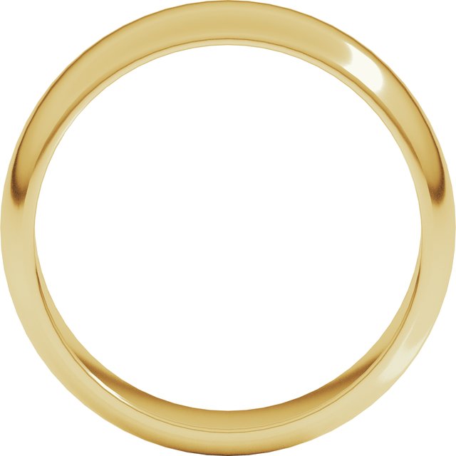 14K Yellow Gold Half Round Band, 6.5 mm