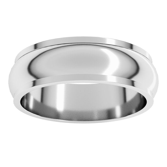 Sterling Silver Stepped-Edge Half Round Band