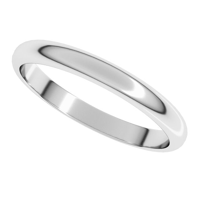 18K Palladium White Gold Half Round Band