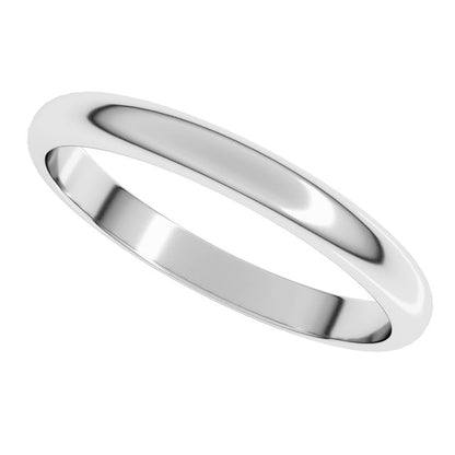 18K Palladium White Gold Half Round Band