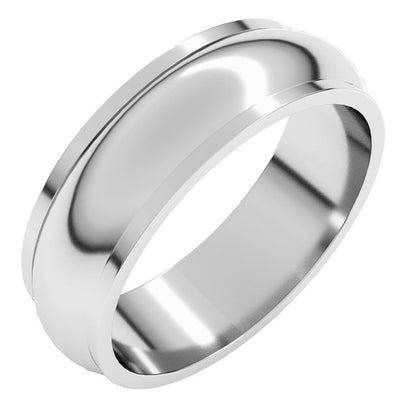 Sterling Silver Stepped-Edge Half Round Band