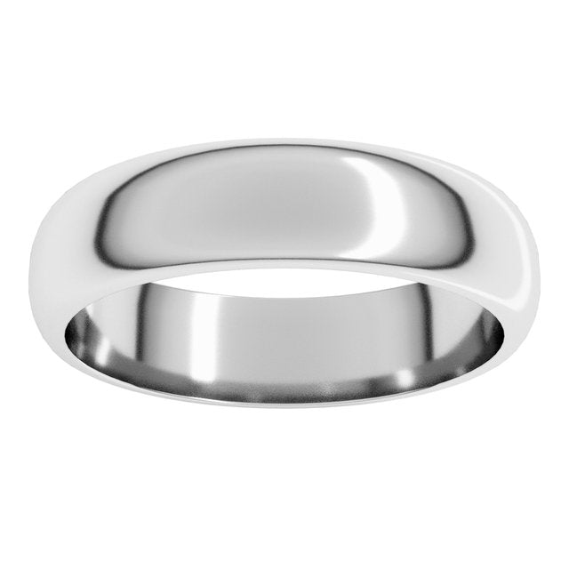 18K Palladium White Gold Half Round Band