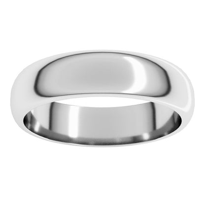 18K Palladium White Gold Half Round Band