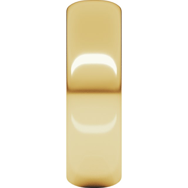 14K Yellow Gold Half Round Band, 6.5 mm