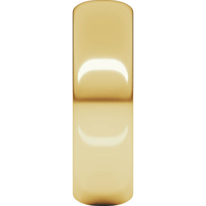 14K Yellow Gold Half Round Band, 6.5 mm