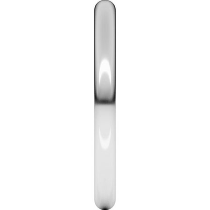 14K X1 White Gold Lightweight Half Round Band
