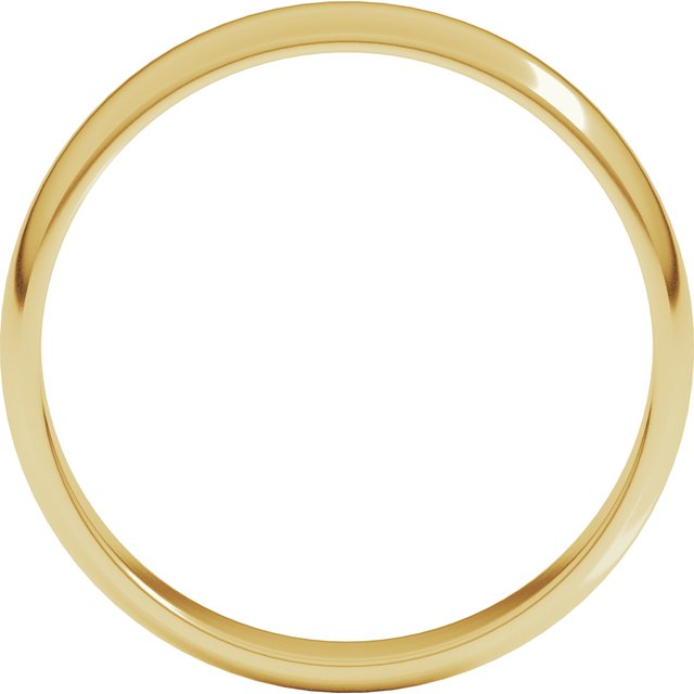 14K Yellow Gold Lightweight Half Round Band, 4.5 mm