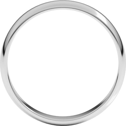 14K X1 White Gold Lightweight Half Round Band