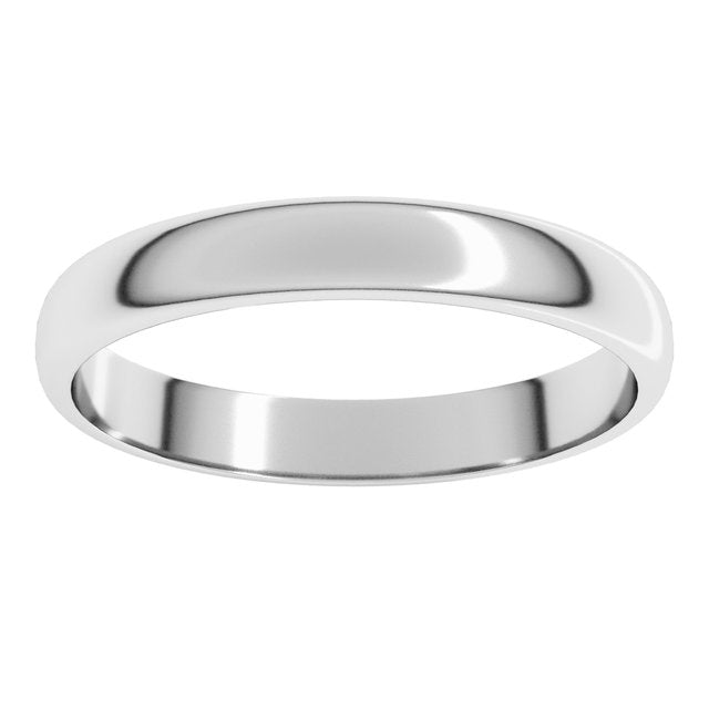 14K X1 White Gold Lightweight Half Round Band
